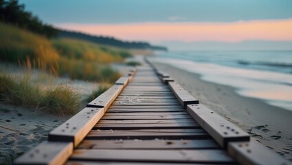 Obraz premium Wooden pathway to the beach