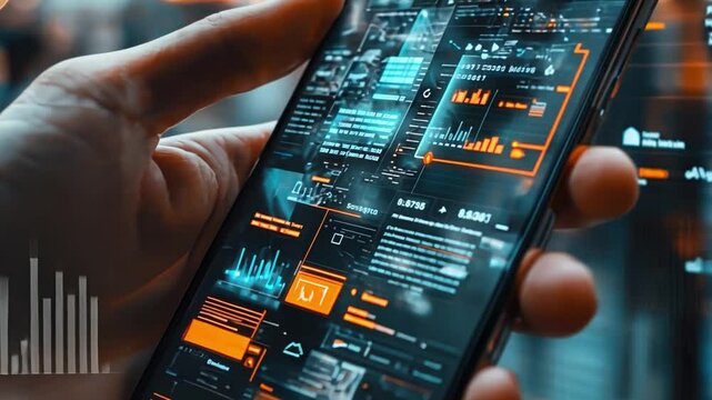 A smartphone displaying personalized content feeds powered by big data analytics, suggesting products and services based on user preferences.