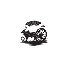 Fototapeta premium Black silhouette wheel vector