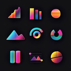 グラフのアイコン素材