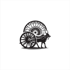 Fototapeta premium Black silhouette wheel vector