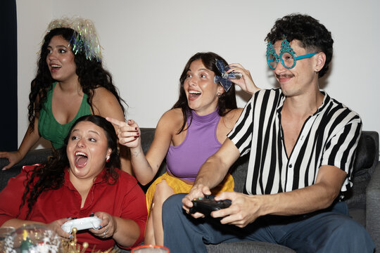 Friendship, technology and leisure concept