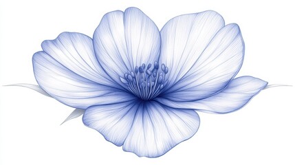 Obraz premium Vibrant blue flower on white, a stunning closeup for natureinspired designs 