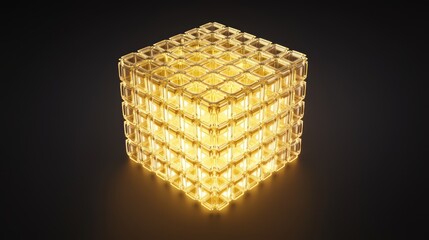 Illuminated Volumetric Metamaterial Cube with Unique Structure