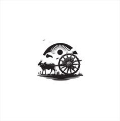 Fototapeta premium Black silhouette wheel vector