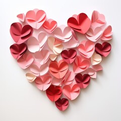 Obraz premium A heart made of paper with many red hearts