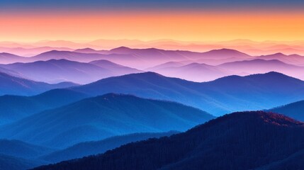 Obraz premium Majestic Sunset Over the Blue Ridge Mountains