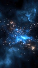 Fototapeta premium Stunning Deep Space Abstract Background with Bright Blue Starscape