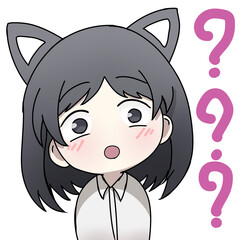 Lita, Cute Anime Girl Cat Ears Curious.