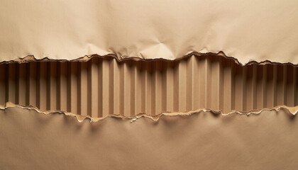Torn Edge Corrugated Cardboard Texture