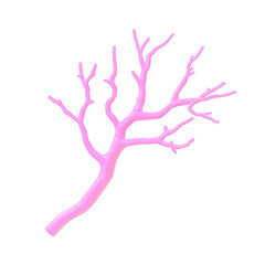 Colorful pink coral branch, ideal for marine-themed designs or decorations.