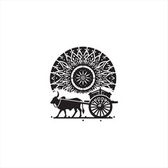 Fototapeta premium Black silhouette wheel vector