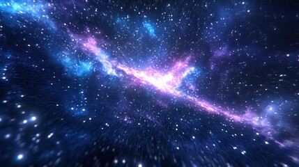 Cosmic nebula with vibrant colors and glowing stars.