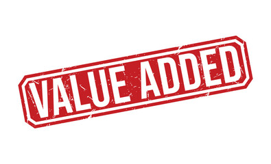 VALUE ADDED rubber stamp vector illustration on white background