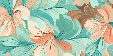Scenic background, floral composition Flowers Illustration. banner