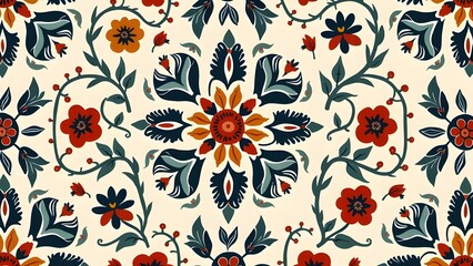 Exquisite Paisley Motif Pattern with Golden Yellow Highlights