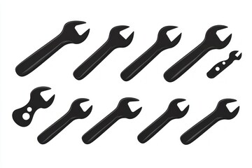 Naklejka premium Wrench Collection - Industrial Tools Illustration
