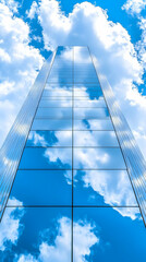 Obraz premium Sky Reflected Modern Building Illustration