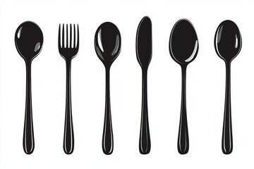 Elegant Black Cutlery Set Design for Dining