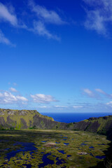 Rano Kau Volcano Crater Lake, Rapa Nui National Park, Easter Island, Chile
