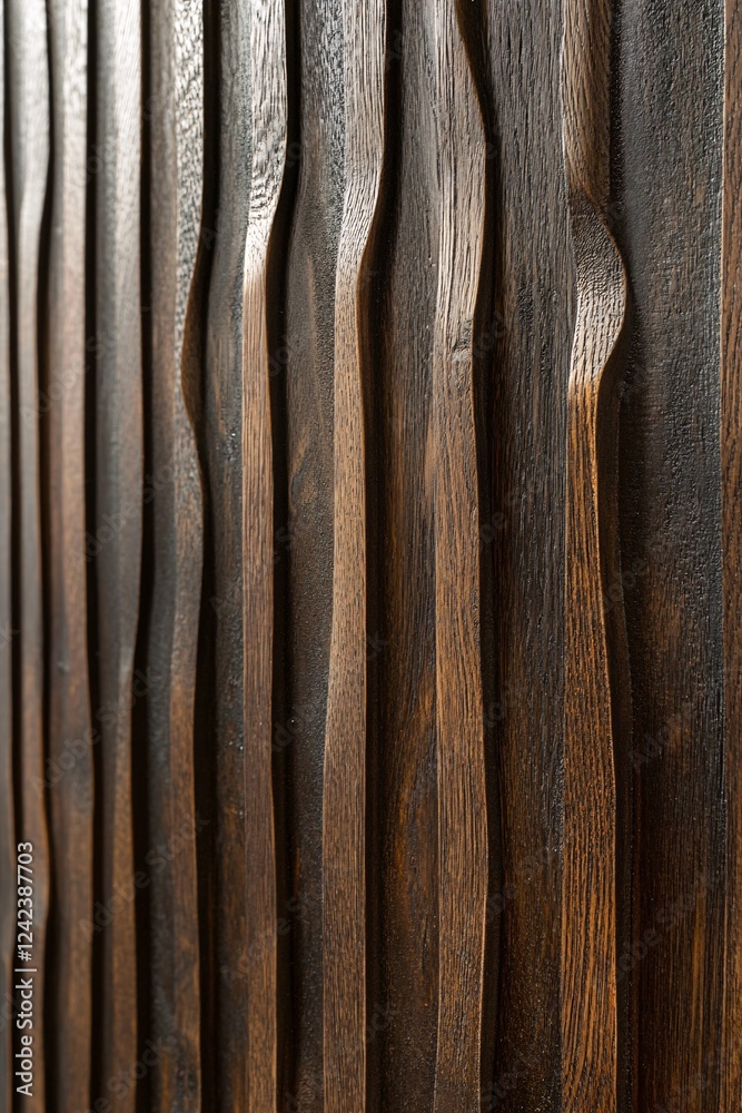 Aufkleber modern and elegant design element: wavy textured background created by dark wooden panels