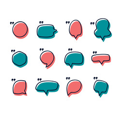 Set quote shape illustration design template.