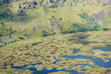 Rano Kau Volcano Crater Lake, Rapa Nui National Park, Easter Island, Chile