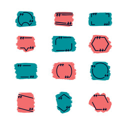 Set quote shape illustration design template.