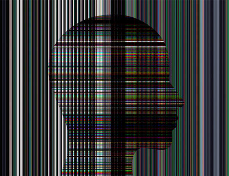 Glitch head illustration