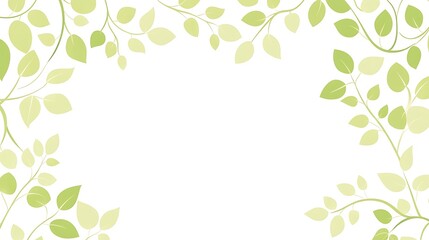 Green leaves frame, spring nature