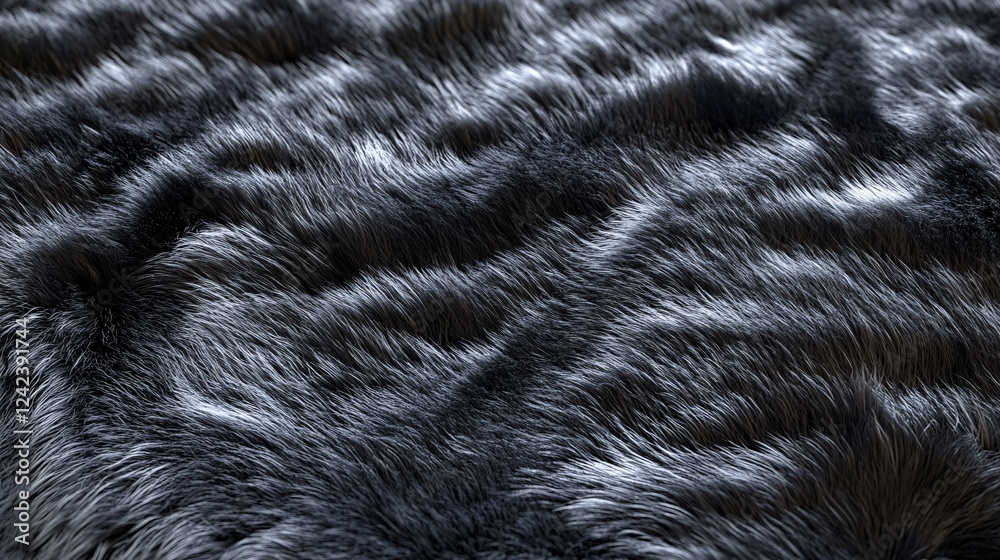 Poster luxurious and elegant feel created by a dark grey furry background with soft texture