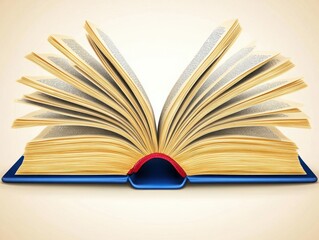 Fototapeta premium Open Book with Pages Flipping in a Light Background Illustrating Knowledge, Education, and Learning Concepts for Various Projects and Themes