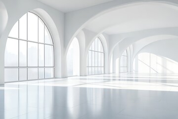 bright modern interior with arch 