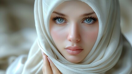 Fototapeta premium Conceptual fashion photography highlighting the elegance of modest fashion for Eid celebrations HD 8K wallpaper Photographic Image