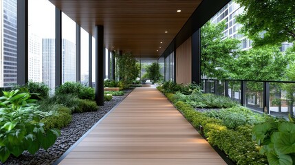 Mystic Urban Rooftop Garden Featuring Lush Greenery and Serenity