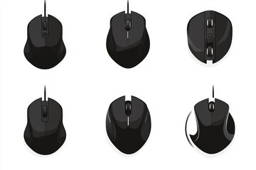 Stylish Black Computer Mouse Illustration