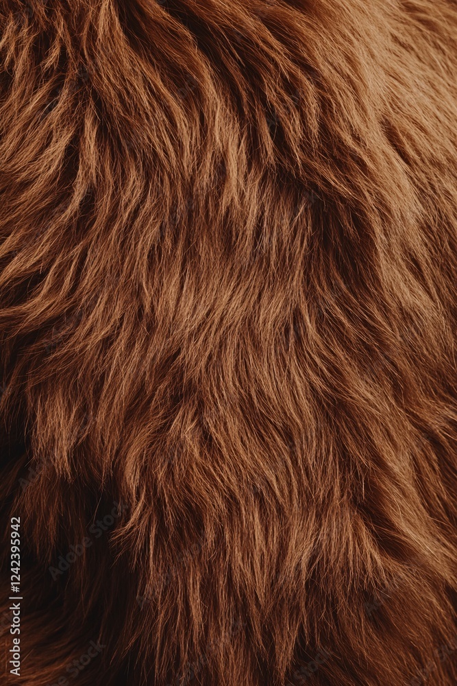 Aufkleber soft and fluffy texture created by long hairs on a brown fur backdrop