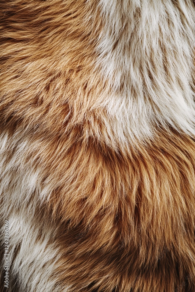 Poster Close-up view of brown and white animal fur creating a soft and textured background