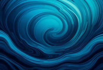 Abstract swirling blue waves digital art