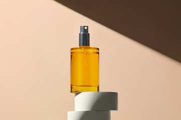 Elegant Perfume Bottle Displayed on Minimalist Background