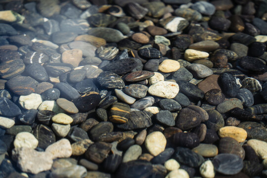 Pebbles under the water