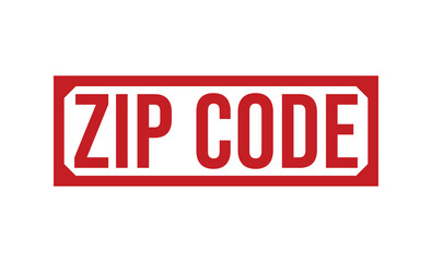 ZIP CODE red rubber stamp vector design.