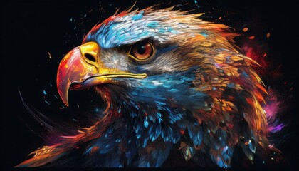 Eagle on a black background