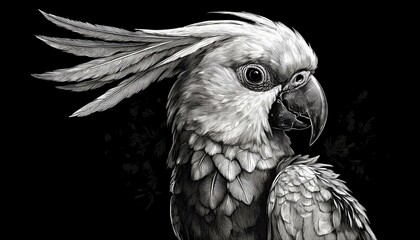 Fototapeta premium Cockatoo on a black background