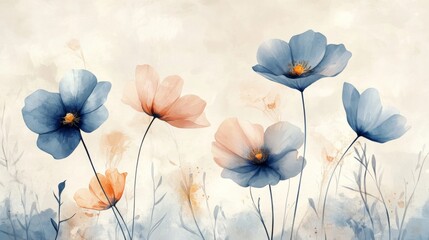Ethereal Floral Beauty A Soft Watercolor Representation