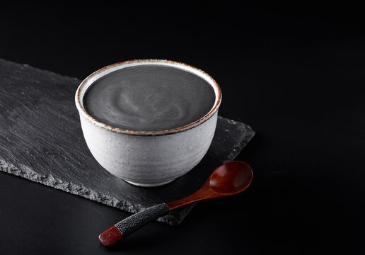 Closeup delicious black sesame paste