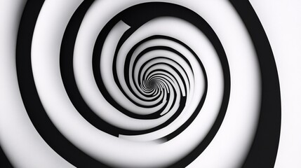 Fototapeta premium Hypnotic black and white spiral creates a vortex optical illusion