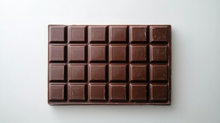 Fototapeta premium Delicious Dark Chocolate Bar with Individual Squares Perfect for Dessert, Baking, and Sweet Treats on a Light Background