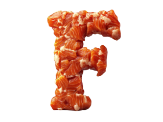 The aquatic alphabet, a stunning letter formed by colorful school of fish on black background