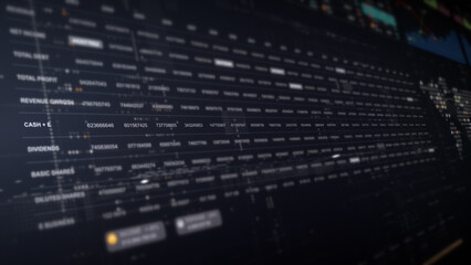 Obraz premium Dynamic data visuals for business info graphics, animated charts, and data-driven insights for a business meeting mock-up. Explore the world of trading, stock exchanges, and crypto